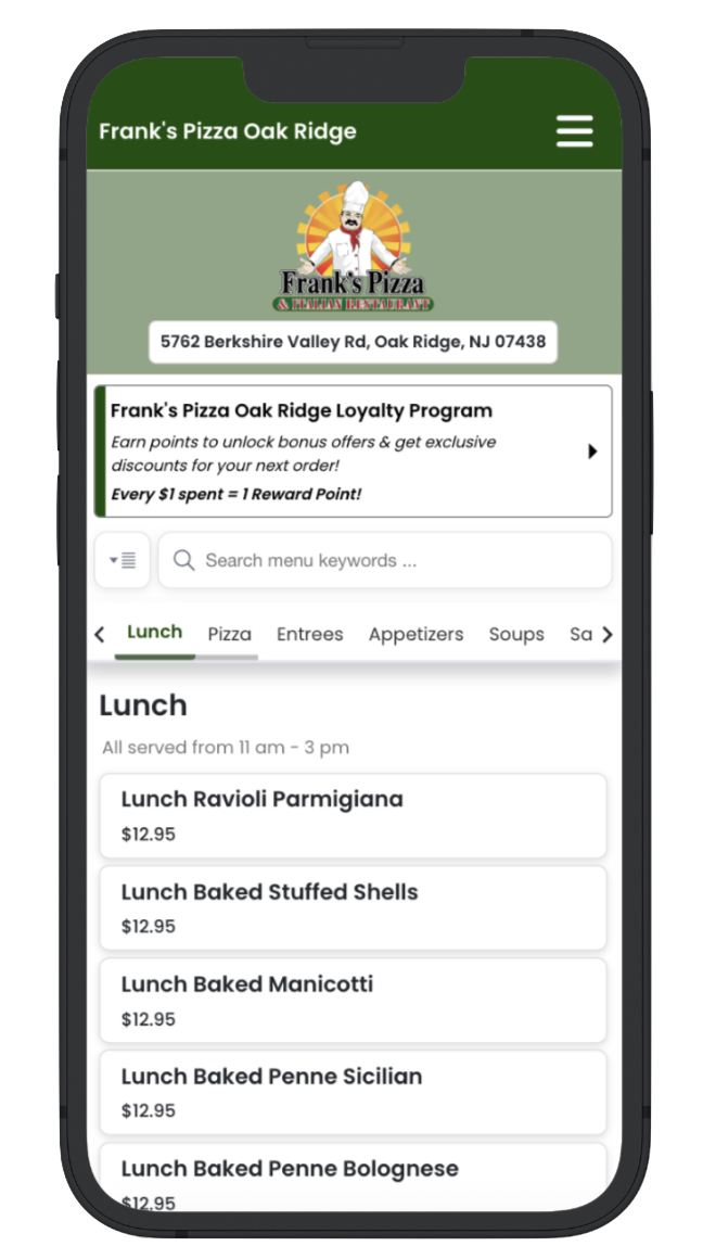 Online ordering app